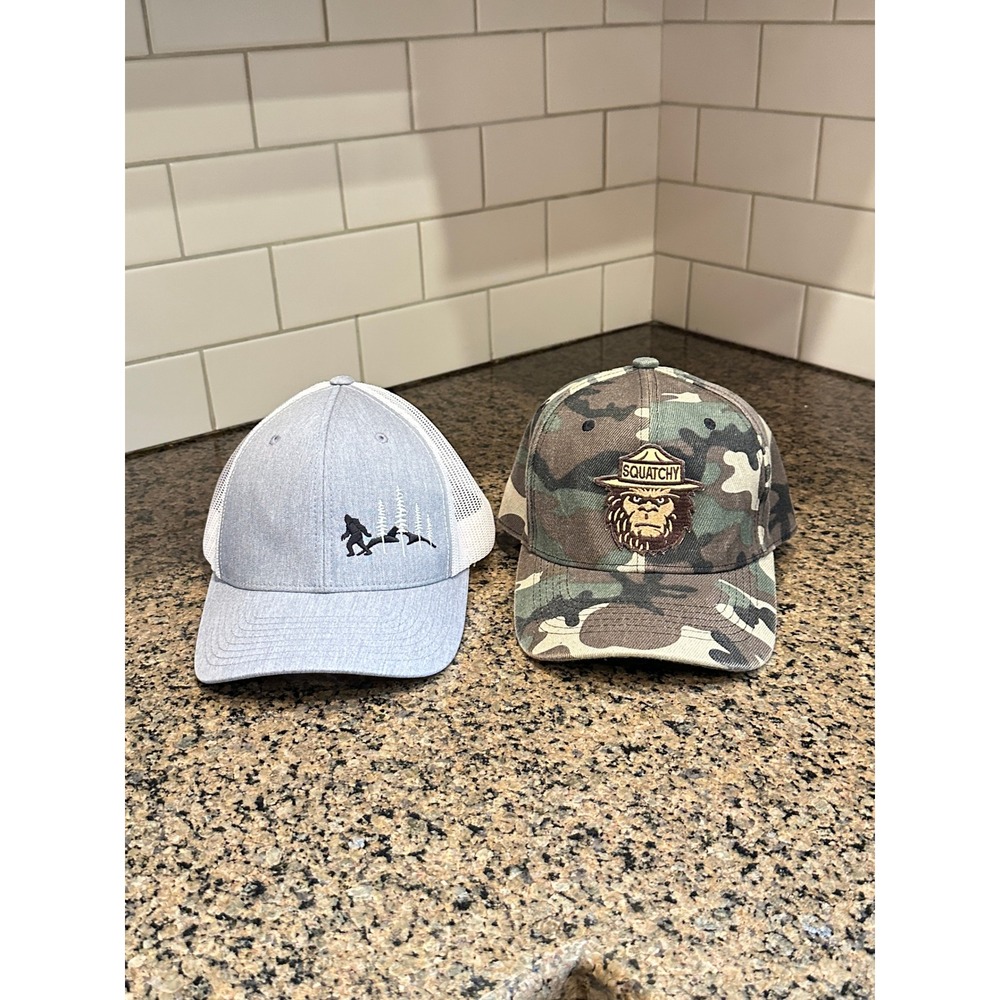 Bigfoot Squatchy Snapback Trucker Hat Lot of 2 Sasquatch